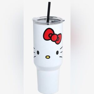 Hello Kitty White Travel Tumbler with Red Bow- NWT